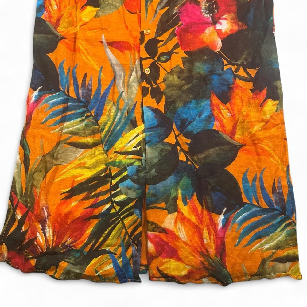 Ralph Lauren Purple Label Women’s Seneca Tropical-Print Linen Midi Shirtdress - Picture 2 of 8